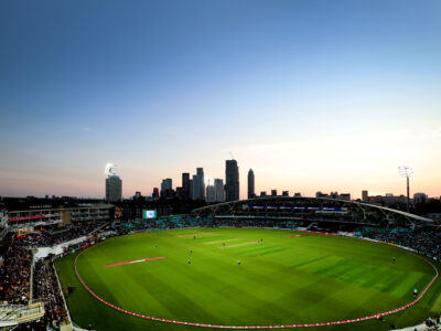 LONDON, ENGLAND - MAY 26: A general view during the Vitality Blast T20 match between Surrey CCC and Kent Spitfires at The Kia Oval on May 26, 2023 in London, England. (Photo by Tom Dulat/Getty Images for Surrey CCC)